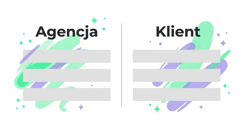 Diagram: Jak wybrać agencję e-mail marketingu — Agencja, Klient.