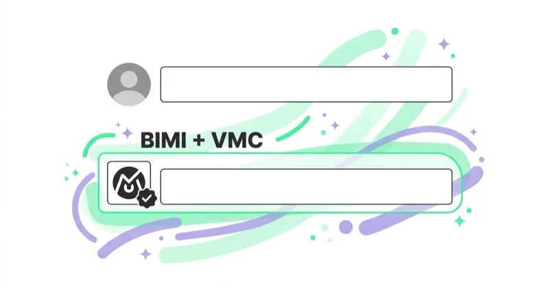 Diagram: BIMI pokazuje zweryfikowane logo w skrzynce.