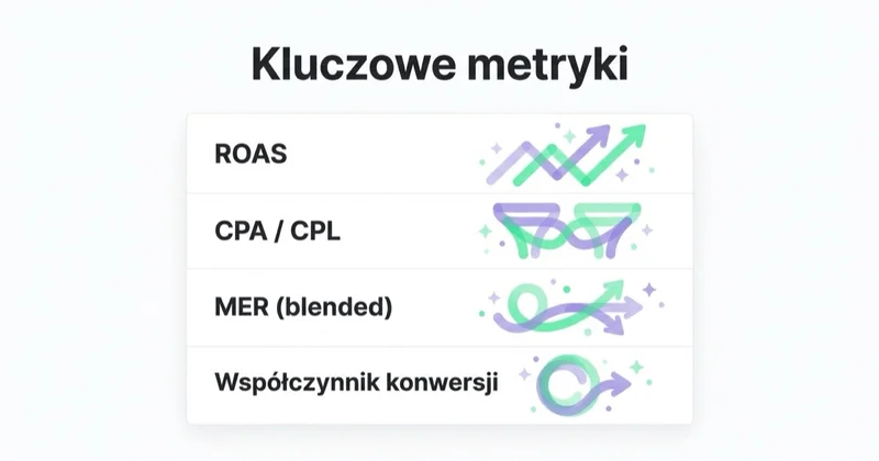 Diagram: kluczowe metryki performance marketingu.