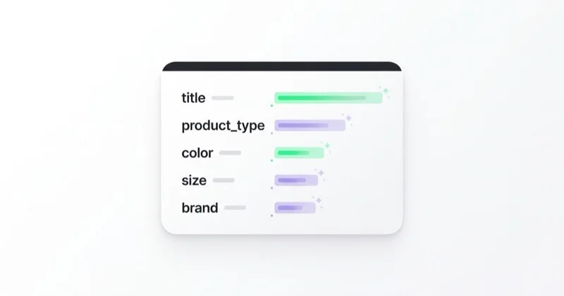 Kluczowe atrybuty feedu modowego — title, product_type, color, size, brand.