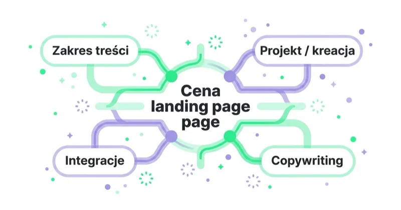 Diagram: od czego zależy cena landing page.