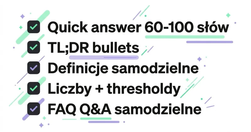 Passage-level citability checklist: 5 punktów.