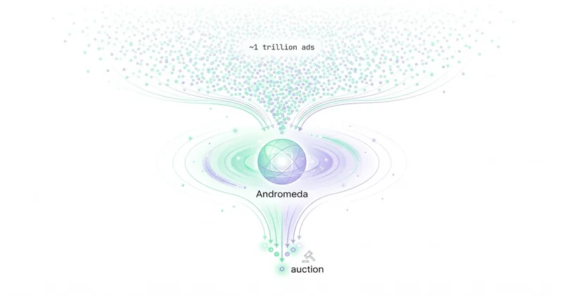 Diagram silnika retrieval Andromedy: z biliarda reklam wybiera kilka tysięcy do aukcji