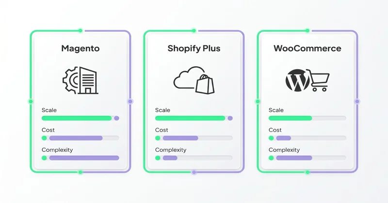 Porównanie 3 platform e-commerce: Magento vs Shopify Plus vs WooCommerce
