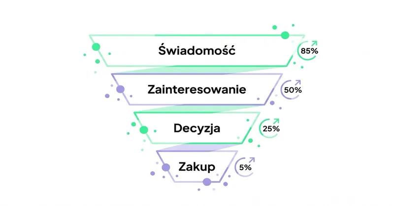 Etapy lejka sprzedażowego: świadomość, zainteresowanie, decyzja, zakup