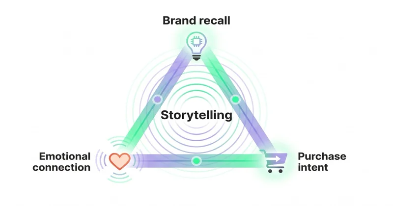 Outcomes storytellingu: Brand recall + Emotional connection + Purchase intent