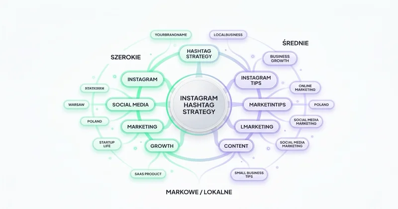Strategia hashtagów: szerokie, średnie, markowe/lokalne