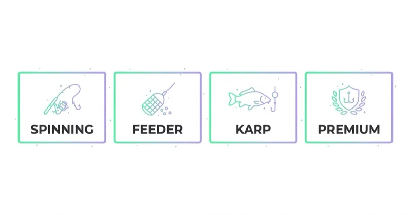 Katalog sklepu wędkarskiego warto dzielić na dyscypliny: spinning, feeder, karp i sprzęt premium.