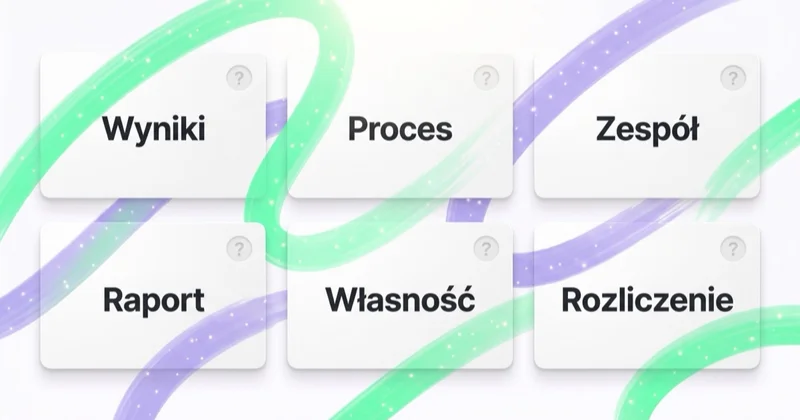 Sześć obszarów, o które warto pytać agencję: wyniki, proces, zespół, raport, własność i rozliczenie.