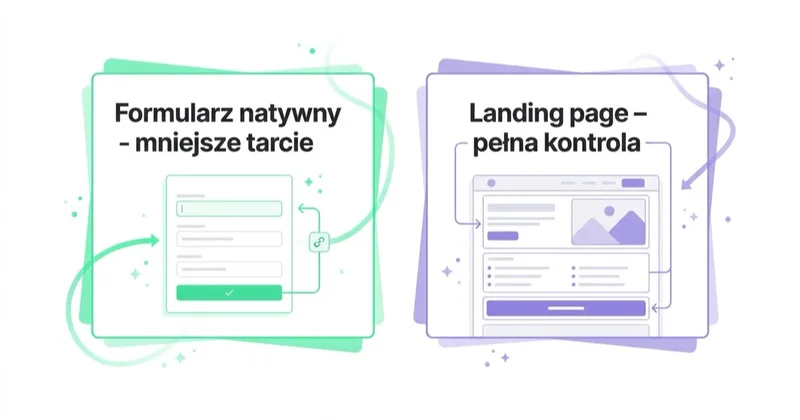 Diagram illustrating formularz natywny czy landing page?.