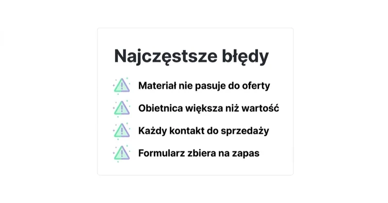 Diagram illustrating najczęstsze błędy.