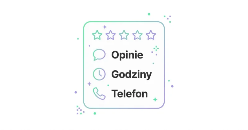 Profil Firmy Google buduje lokalne zaufanie przed kliknięciem: opinie, godziny i telefon.