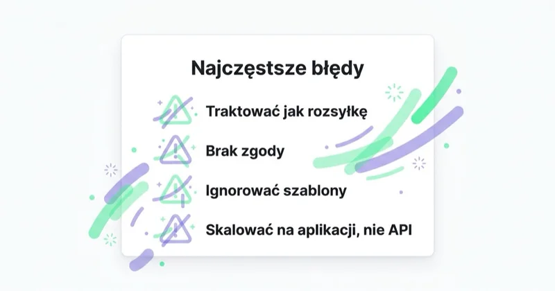 Diagram: częste błędy WhatsApp marketingu.