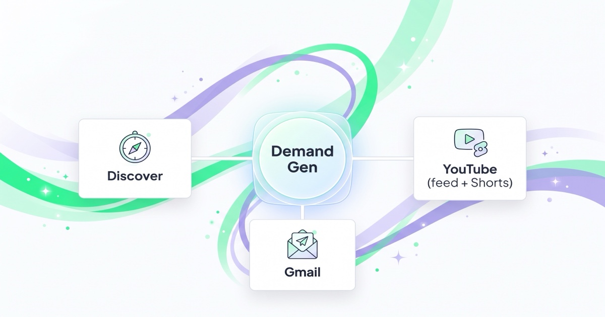 Placementy Demand Gen: Discover, YouTube, Gmail