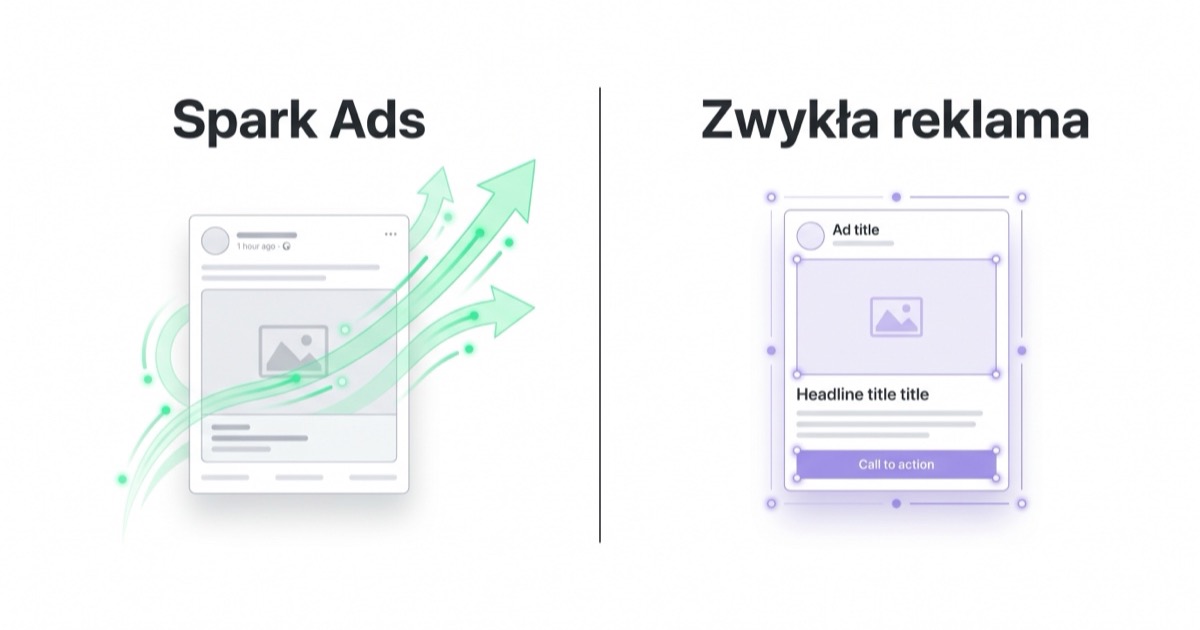 Porównanie Spark Ads opartych na organicznym poście i zwykłej reklamy TikTok